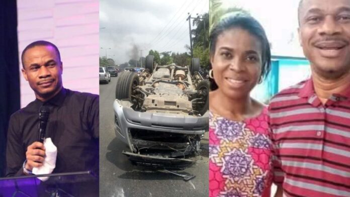 Nigerian pastor comes out without a scratch in a ghastly motor accident(photos)