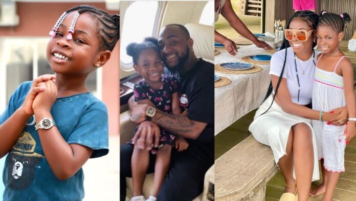 Adorable video of Davido’s daughter, Imade speaking French fluently with her mother’s sister