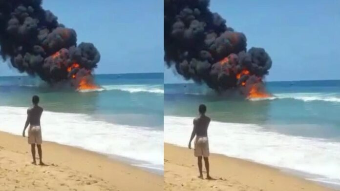 “Mommy water they roast barbecue’’- Nigerians reacts Fire outbreak at Ilashe beach in Lagos(video)