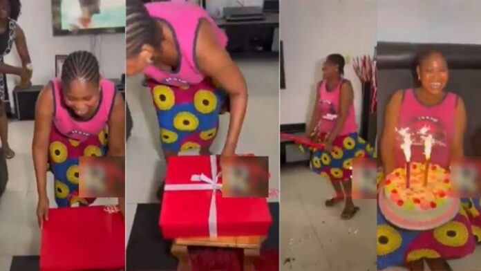 Nigerian woman surprises her house help with cake and gifts on her birthday(Video)