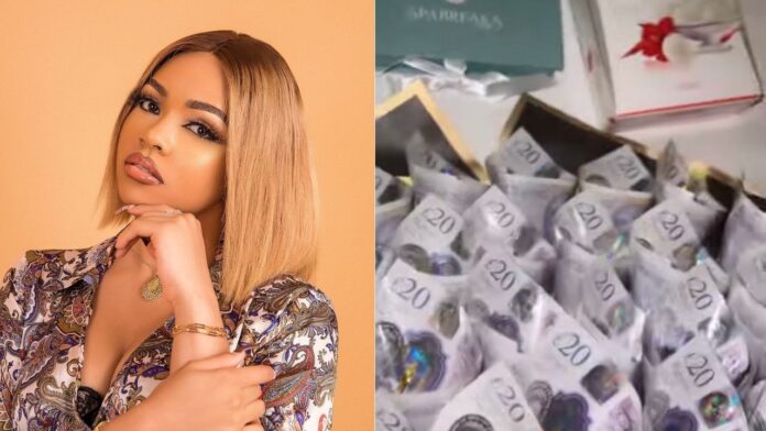 BBNaija star, Nengi receives bouquet of pound sterling notes from her fans in the UK