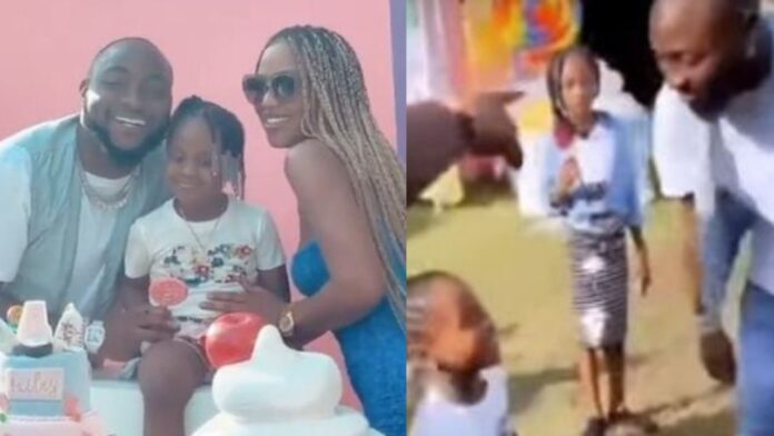 Moment Davido spanked his daughter, Hailey, for trying to twerk at her birthday party (Video)