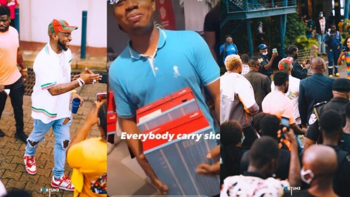 Moment Davido Shut Down a Store in Lekki to Buy Shoes For His Crew (Video)