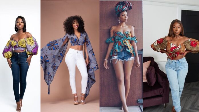 Beautiful and Elegant Ankara Flare and Crop Tops for Trousers and Skirt