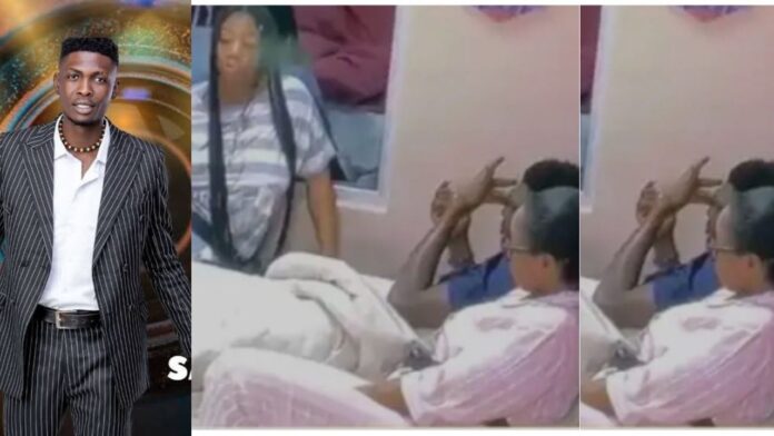 #BBNaija : “Na pity strategy” – Netizens Reacts as Sammie bursts into tears while talking with Angel (Video)