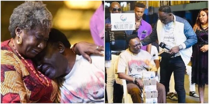 Veteran actor, Clem Ohameze in tears as Prophet Jeremiah Omoto Fufeyin gifts him 8 Million Naira for his Surgery
