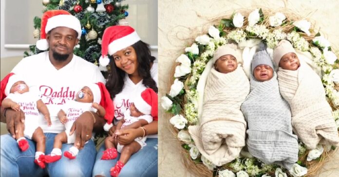 Nigerian couple welcome triplets after 13 years of marriage