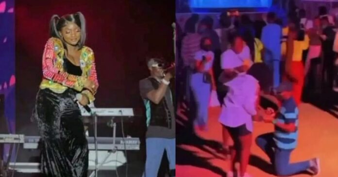 Beautiful Moment Man proposes to his girlfriend at singer, Simi’s concert (video)