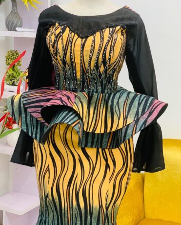 Ankara Styles : 2022 latest and elegant ankara peplum skirt and blouse styles