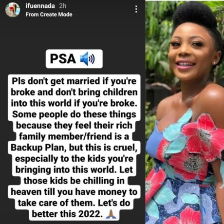  "Don't get married or bring children into this world if you are broke" - BBNaija's Ifu Ennada Advice