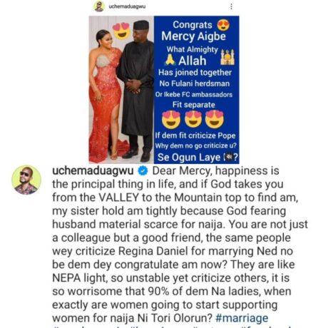   “The people who criticized Regina for marrying Ned are congratulating her now” – Uche Maduagwu tells Mercy Aigbe to ignore her critics
