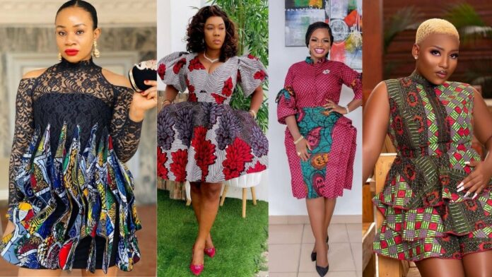 Pretty, Elegant Ankara short gown styles to wear for corporate events