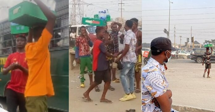 Viral street hawker, Jeremiah visits his hood where he used to hawk, to share money to his former colleagues (Video) Viral street hawker, Jeremiah visits his hood where he used to hawk, to share money to his former colleagues (Video)