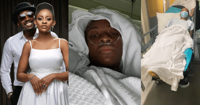 Comedian Bovi’s wife, Kris Asimonye undergoes surgery for an ectopic pregnancy which ruptured one of her tubes (video)