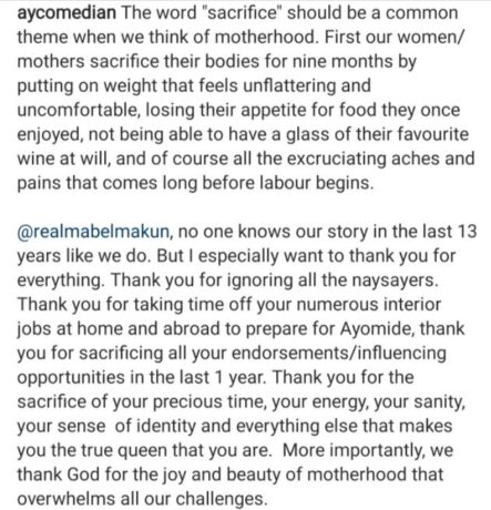 "Thanks For The Sacrifices You Made" – AY Appreciates His Wife As They Welcome Their Second Child (Video)