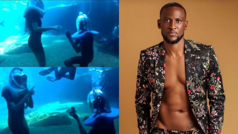 Beautiful Moment BBNaija’s Omashola Proposes To His Girlfriend Underwater(video)