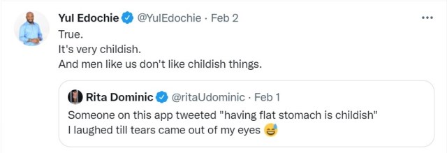  “Having a ‘flat stomach’ is very childish” – Actor, Yul Edochie