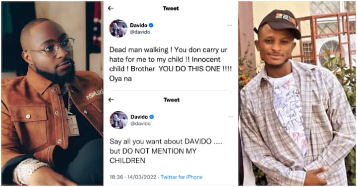  "Dead Man Walking" - Davido Blows Hot After Troll Called Ifeanyi Peruzzi’s Son
