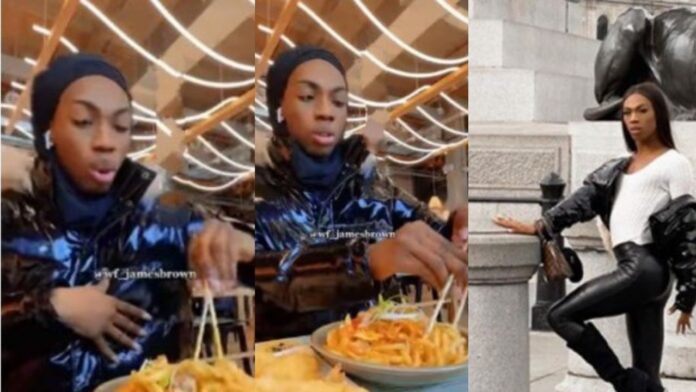 James Brown shares hilarious video of him using chopsticks to eat for the first time