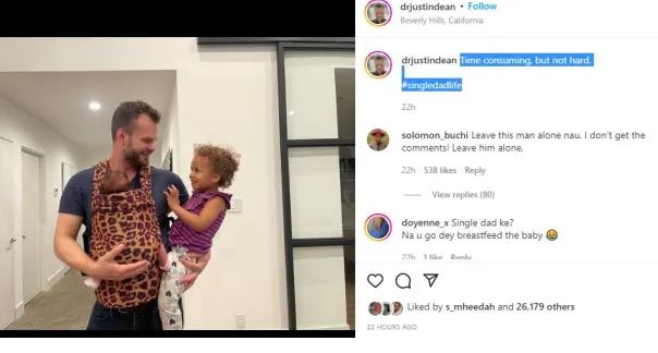 Korra Obidi’s estranged husband, Justin tags himself a “single dad” as he shares new photo with his daughters