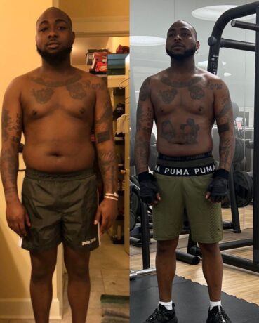 "Determination is Everything" - Singer, Davido writes as he shows off his transformation since he began exercising