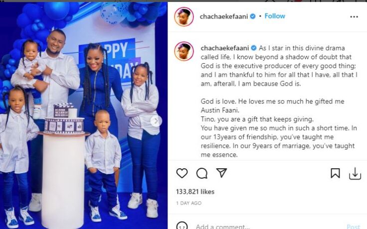  "Thank you for being the tool my “Chi” used to release me from satanic/occultic manipulations" – Actress, Chacha Eke-Faani says as she celebrates her husband, Austin, on his birthday