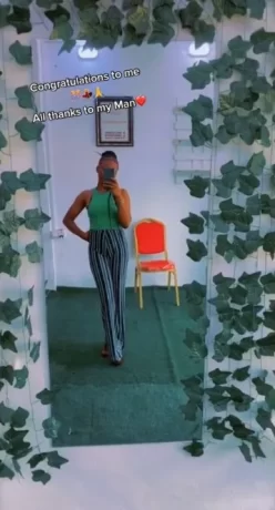 “Congratulations to me” – Lady writes as se shows off her newly furbished business center all courtesy of her “man” (Video)