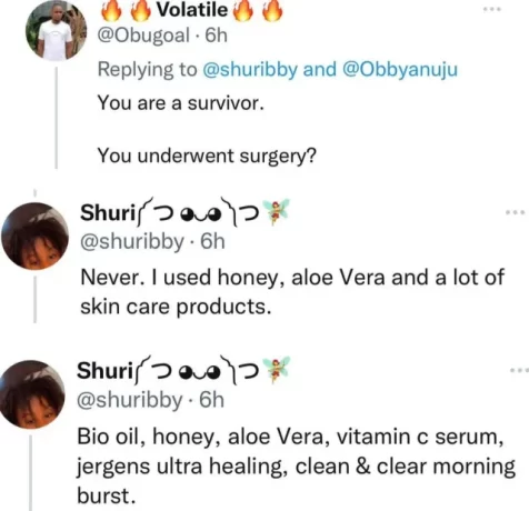 "I Never underwent any Surgery"- Burn writes as shows off her amazing transformation as skin heals without blemish; Reveals what she used(photos)