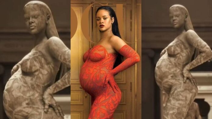 Pregnant Rihanna Honored With A Statue At Met Gala 2022(video)