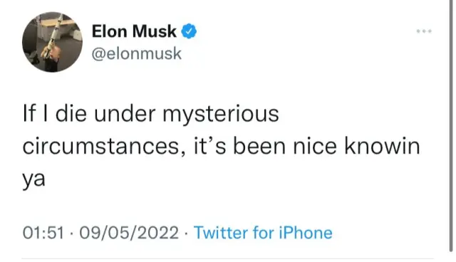 “If I die under mysterious circumstances, it’s been nice knowing ya” – Elon Musk shares disturbing tweet