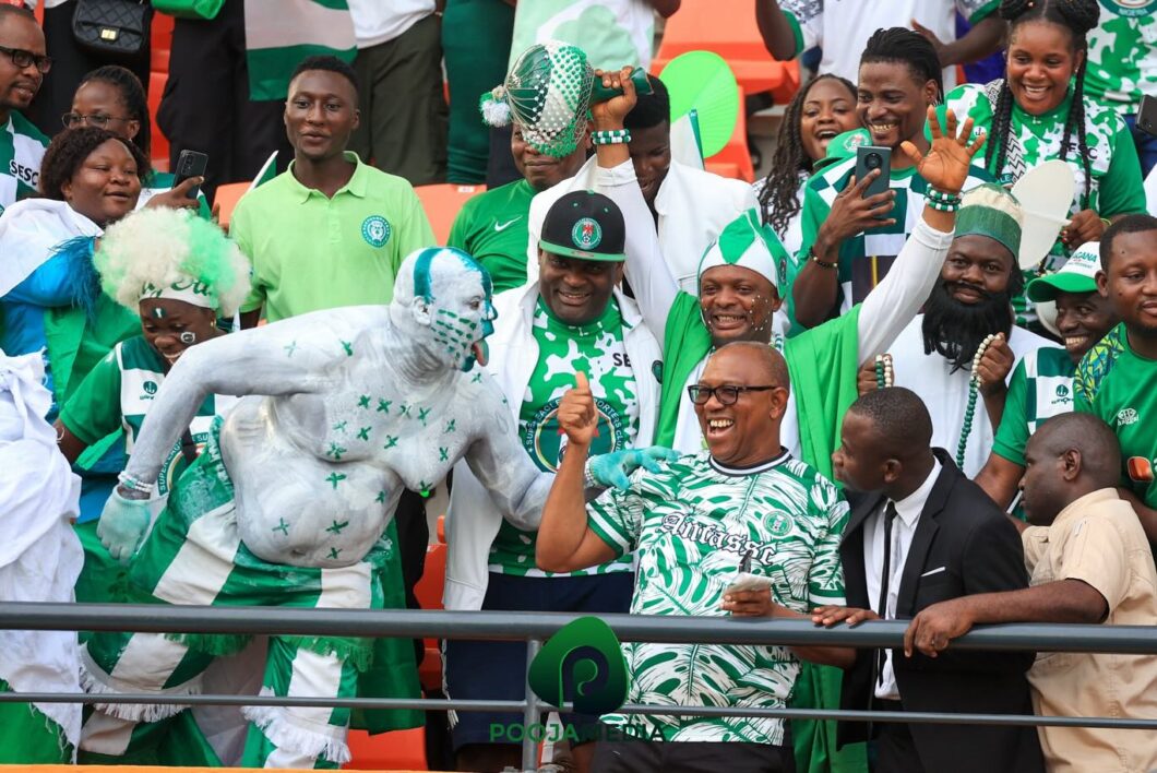 Peter Obi Brought Goodluck To Super Eagles - Nigerians React to Peter Visiting Ivory Coast to support Nigeria Vs Angola match(Pictures)